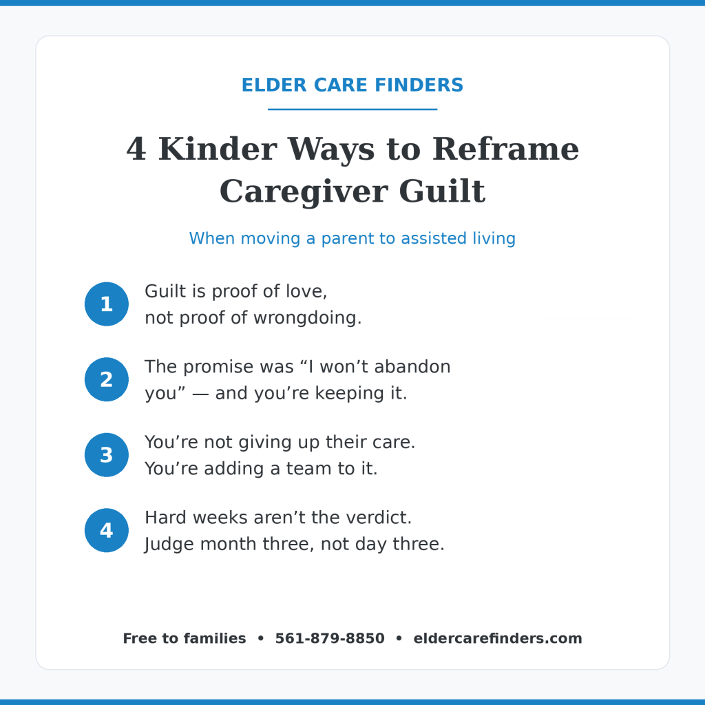 kinder ways reframe caregiver guilt tip card